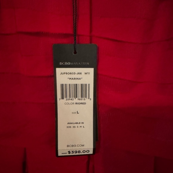 NWT BCBG Max Azria Marina Gem Illusion Dress in Rio Red - Size Large - Picture 8 of 14